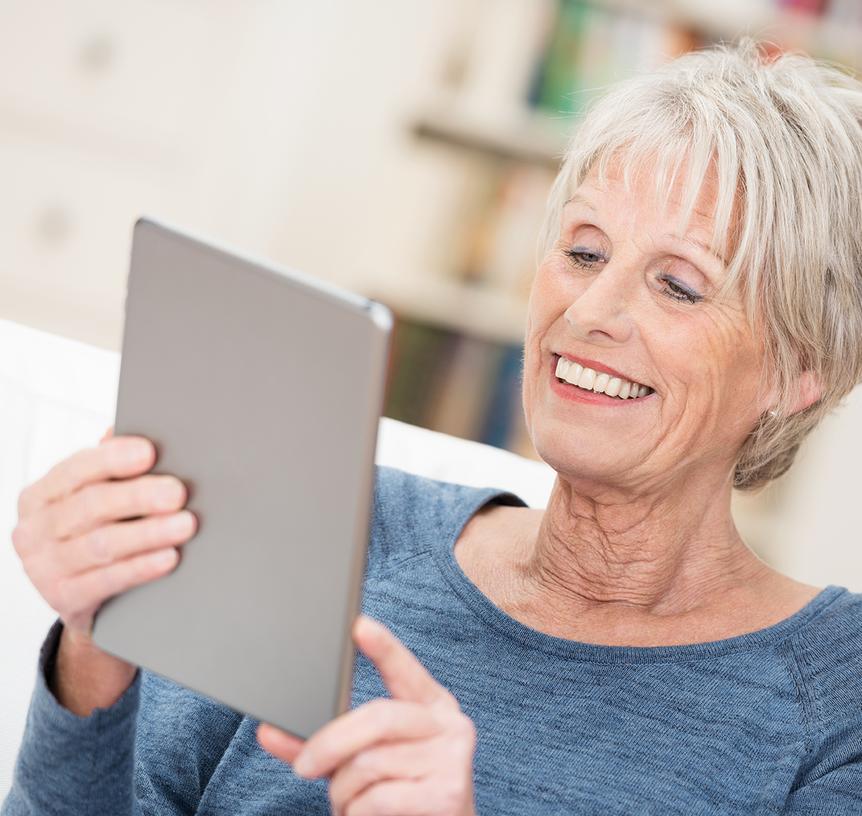 Woman holding tablet