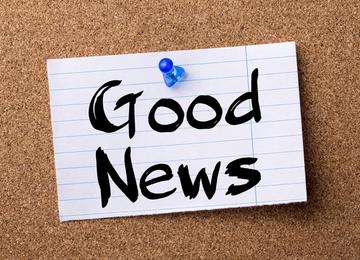 note with good news